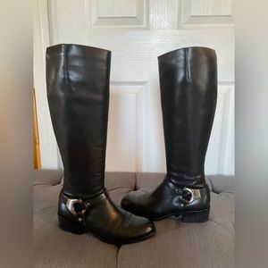 Via Spiga Kacey Black Leather Riding Boots Size 5.5